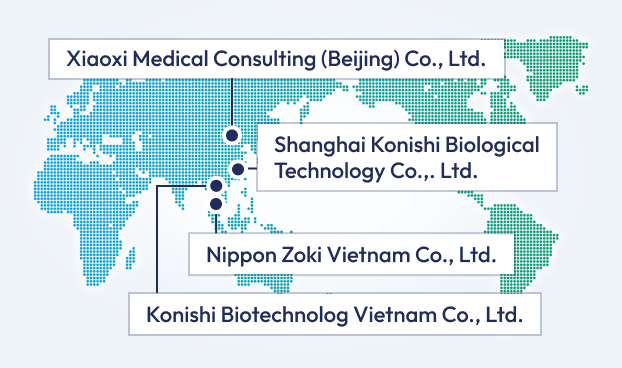 Map showing the location of activities in the world